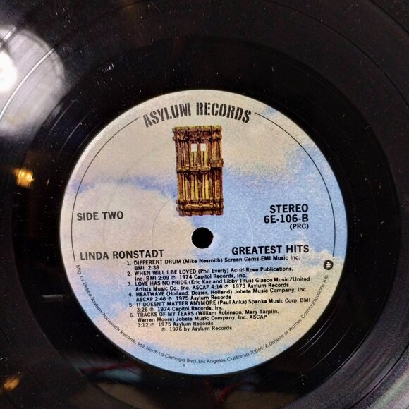 Linda Ronstadt Greatest Hits Vinyl Record 6E-106 - Picture 7 of 7